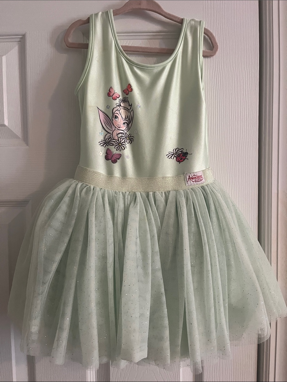 Disney Tinker Bell Mint Green Sparkle Tulle Costume Dress